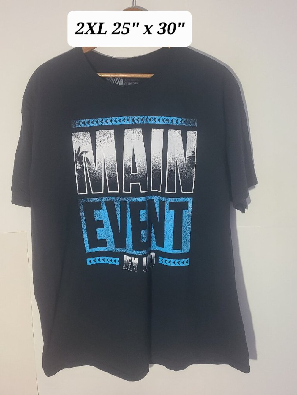 WWE Main Event Jey Uso 2-Sided Black 2XL T-Shirt